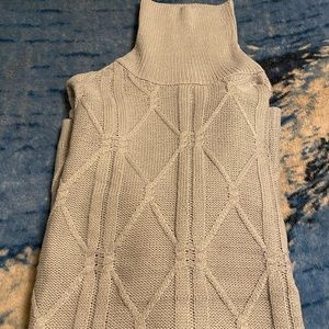 Gray turtleneck sweater dress